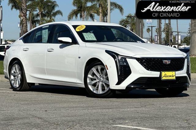 2025 Cadillac CT5 Premium Luxury in Summit White — front three-quarter view