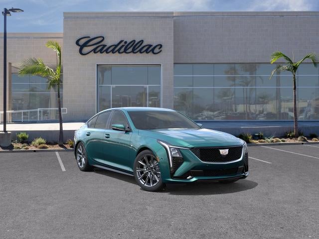 2026 Cadillac CT5 Sport in Typhoon Metallic — front three-quarter view