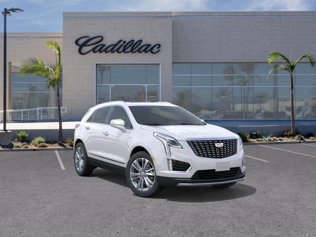 2026 Cadillac XT5 Premium Luxury in Crystal White Tricoat — front three-quarter view
