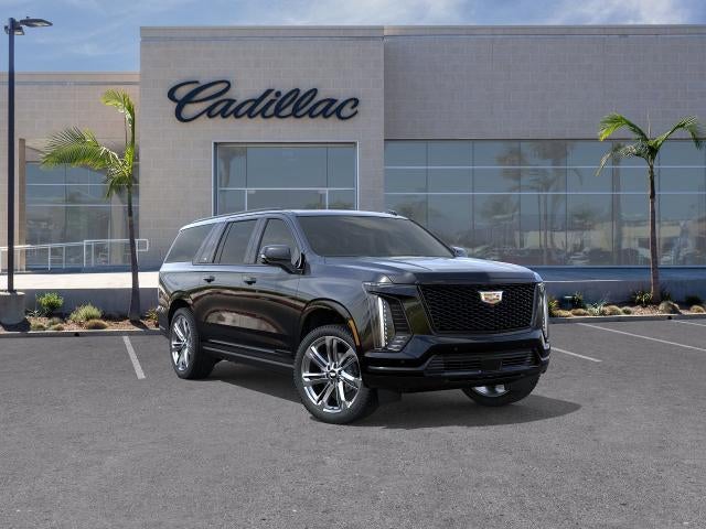 2026 Cadillac Escalade ESV Platinum Sport in Black Raven — front three-quarter view
