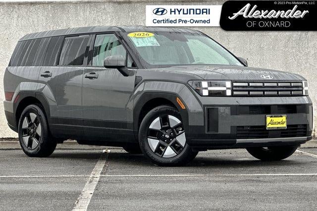 2026 Hyundai Santa Fe Hybrid SE in Hampton Gray — front three-quarter view