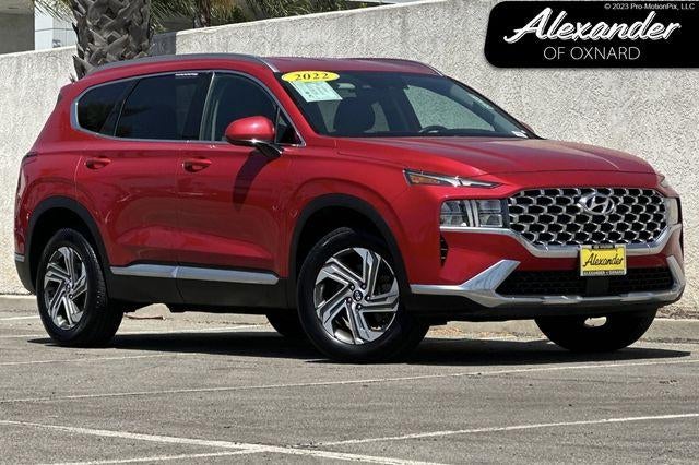 2022 Hyundai Santa Fe SEL in Red — front three-quarter view