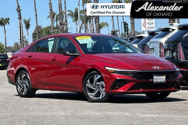 2025 Hyundai Elantra SEL Sport in Ultimate Red — front three-quarter view