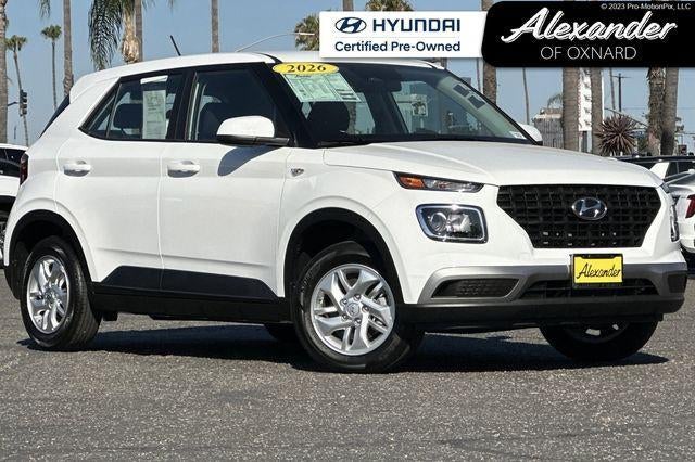 2026 Hyundai Venue SE in Lunar White — front three-quarter view